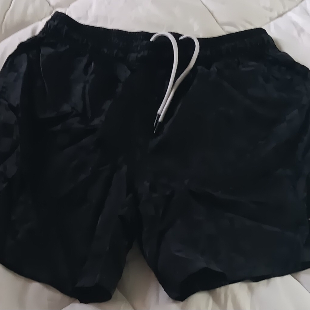 Black Athletic Shorts with Drawstring